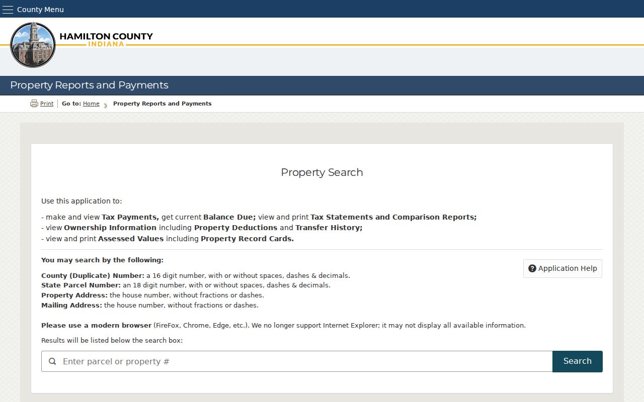 Hamilton County residents directory property report search