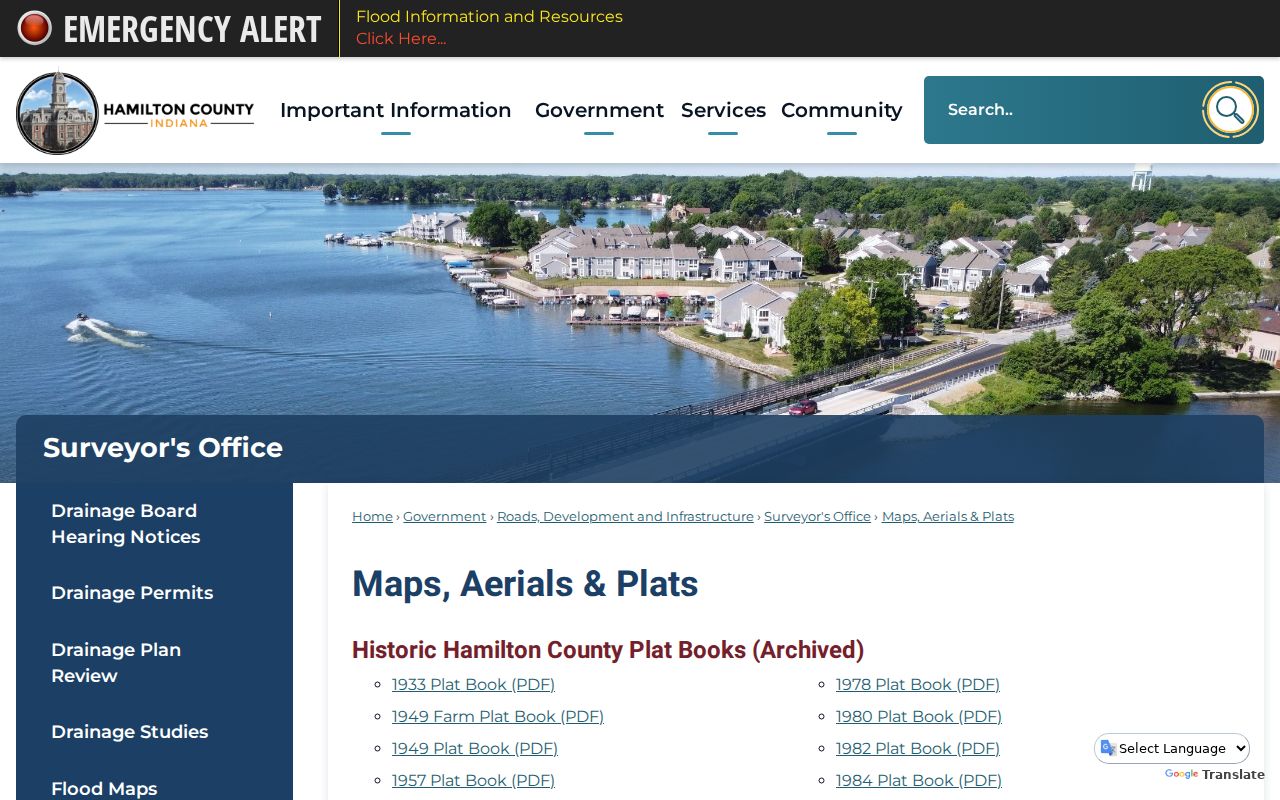 Hamilton County previous residents historic maps aerials and plats