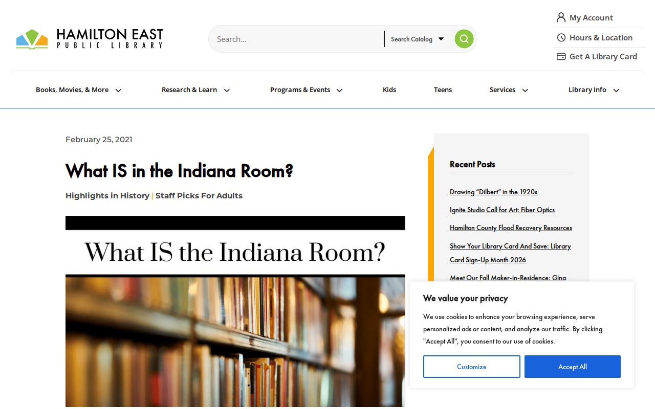Hamilton County previous residents Indiana Room house history resources