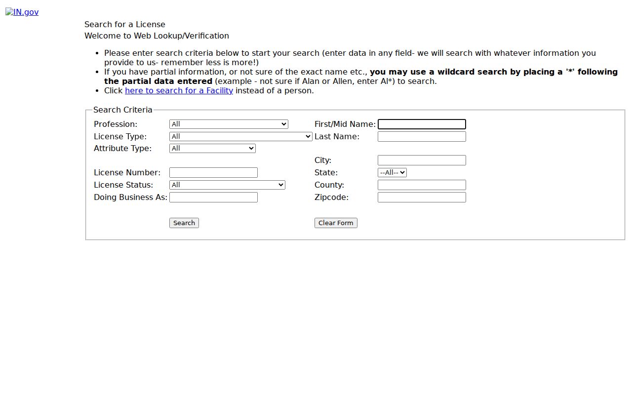 Hamilton County resident lookup professional license search