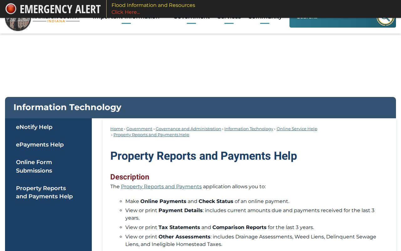 Hamilton County street directory Property Reports search help
