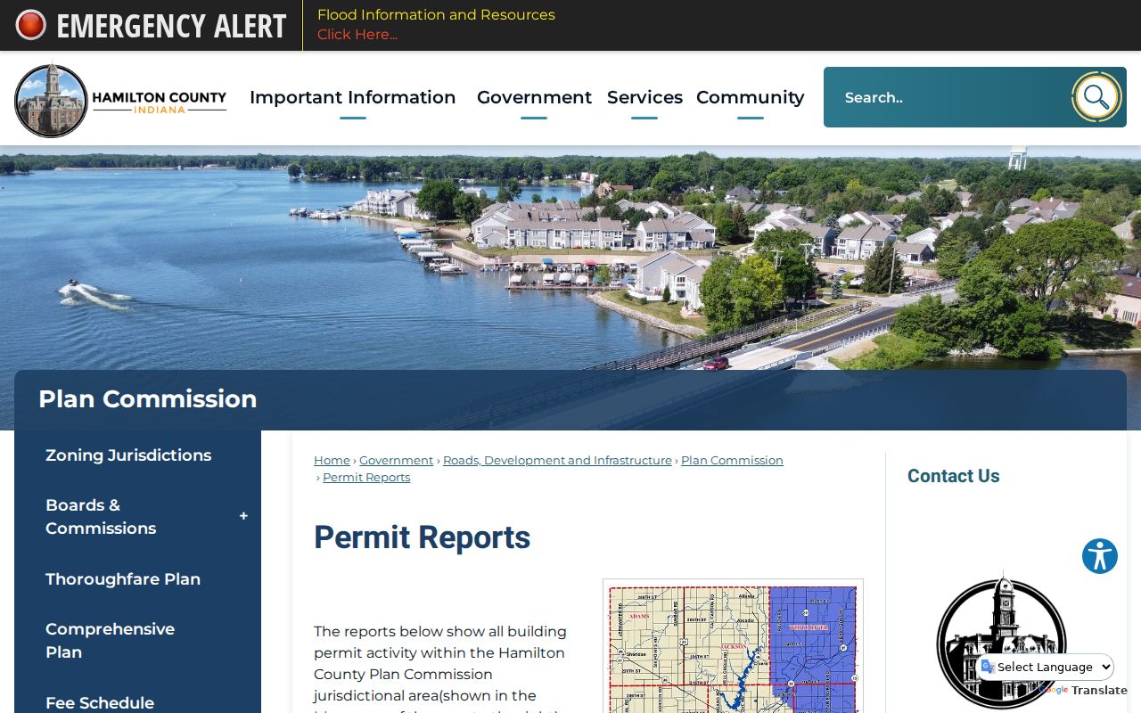 Hamilton County street directory Plan Commission permit reports