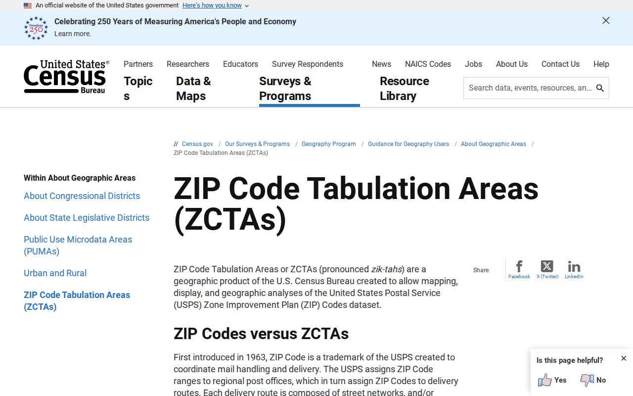 Hamilton County ZIP directory Census ZCTA guidance